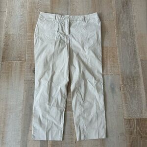 NWOT Talbots Petites Cream Classic Lightweight Chinos Pants Size 10P